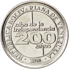 Coin, Venezuela, 25 Centimos, 2010, MS(63), Nickel plated steel, KM:99