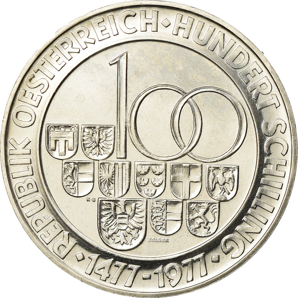 Moneta, Austria, 100 Schilling, 1977, SPL-, Argento, KM:2936