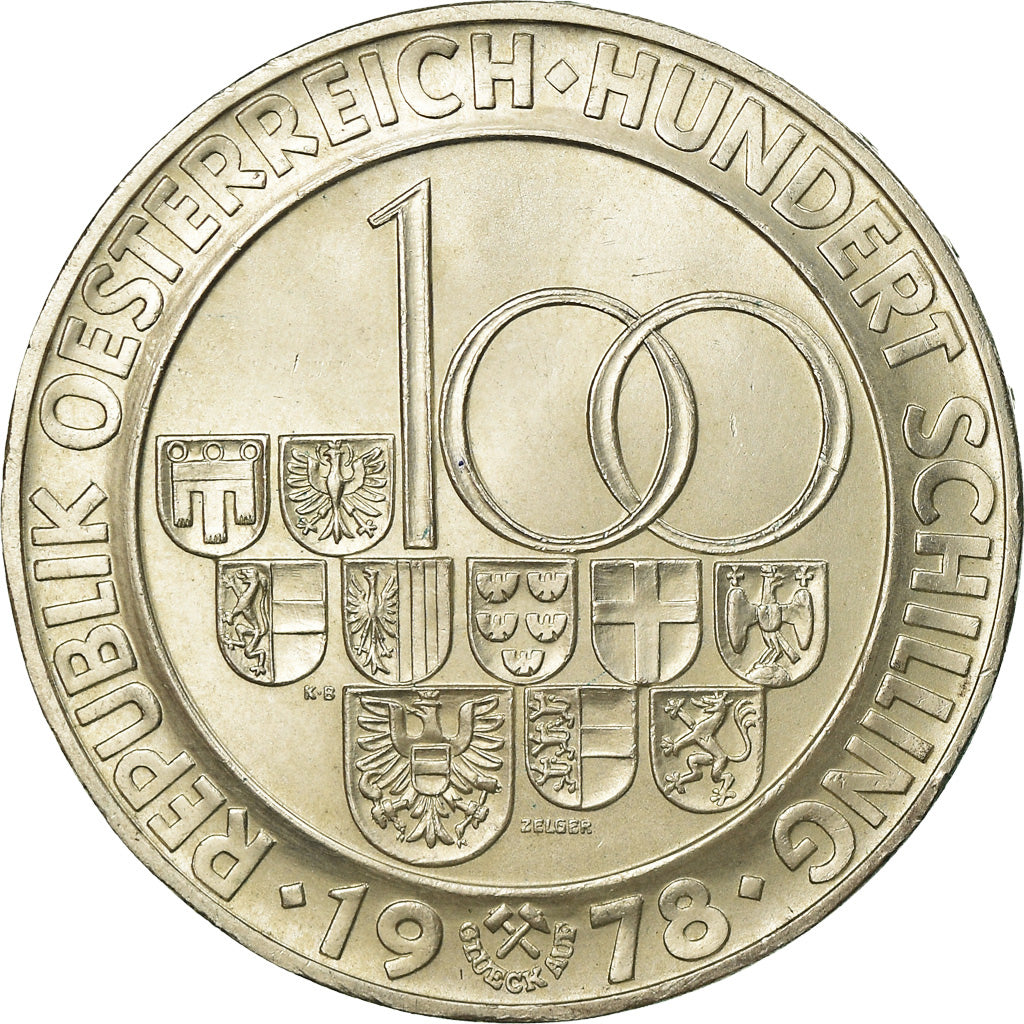 Coin, Austria, 100 Schilling, 1978, AU(55-58), Silver, KM:2941