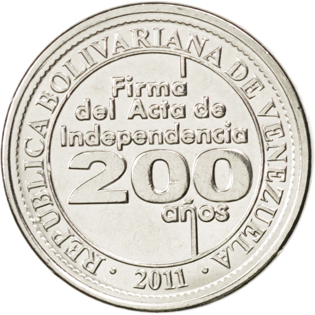 Venezuela, 25 Centimos, 2011, KM #New, MS(63), Nickel plated steel, 3.95