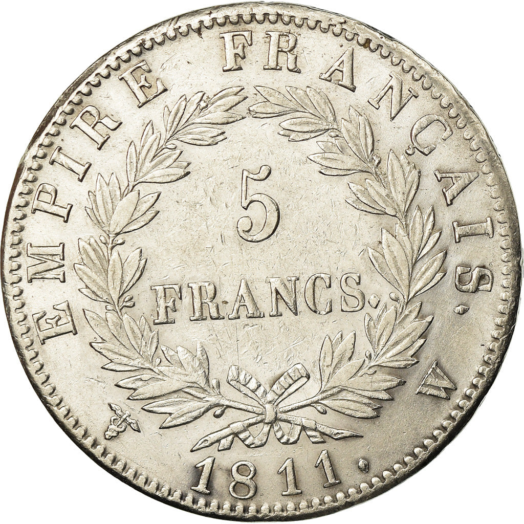 Munten, Frankrijk, Napoléon I, 5 Francs, 1811, Lille, ZF+, Zilver, KM:694.16