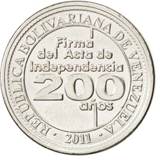 Coin, Venezuela, 25 Centimos, 2011, MS(63), Nickel plated steel, KM:New