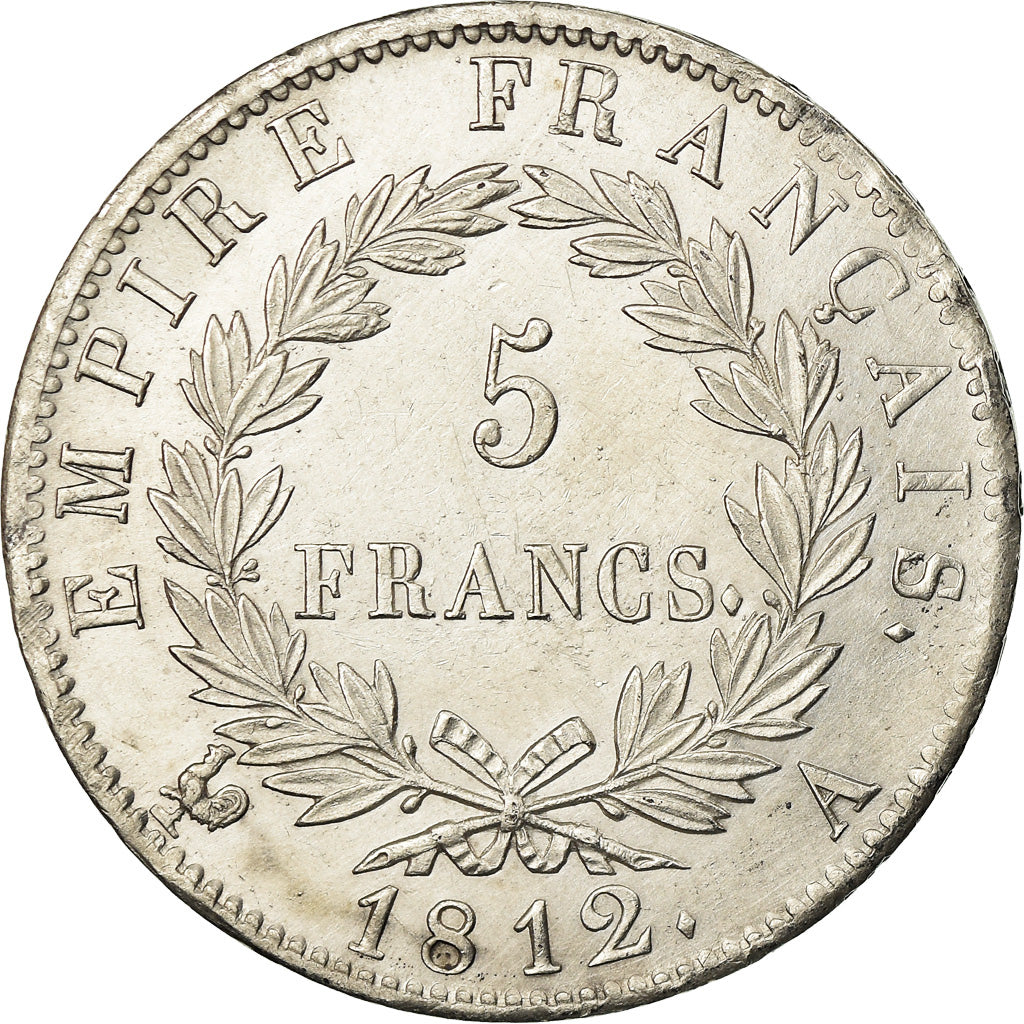 Moeda, França, Napoléon I, 5 Francs, 1812, Paris, AU(55-58), Prata, KM:694.1