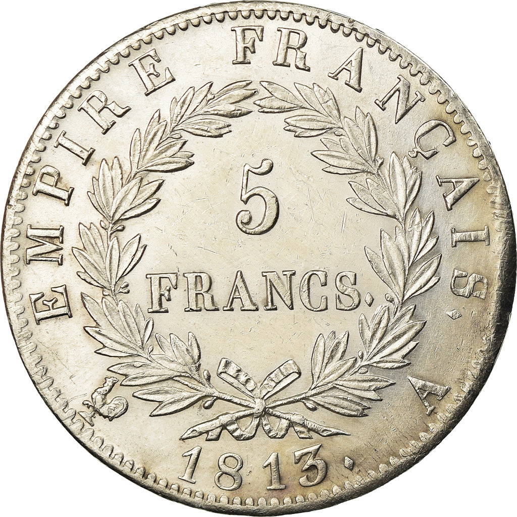 France, Napoléon I, 5 Francs, 1813, Paris, AU(50-53), Silver, KM:694.1