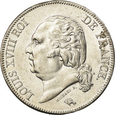Moeda, França, Louis XVIII, Louis XVIII, 5 Francs, 1824, Lille, AU(50-53)