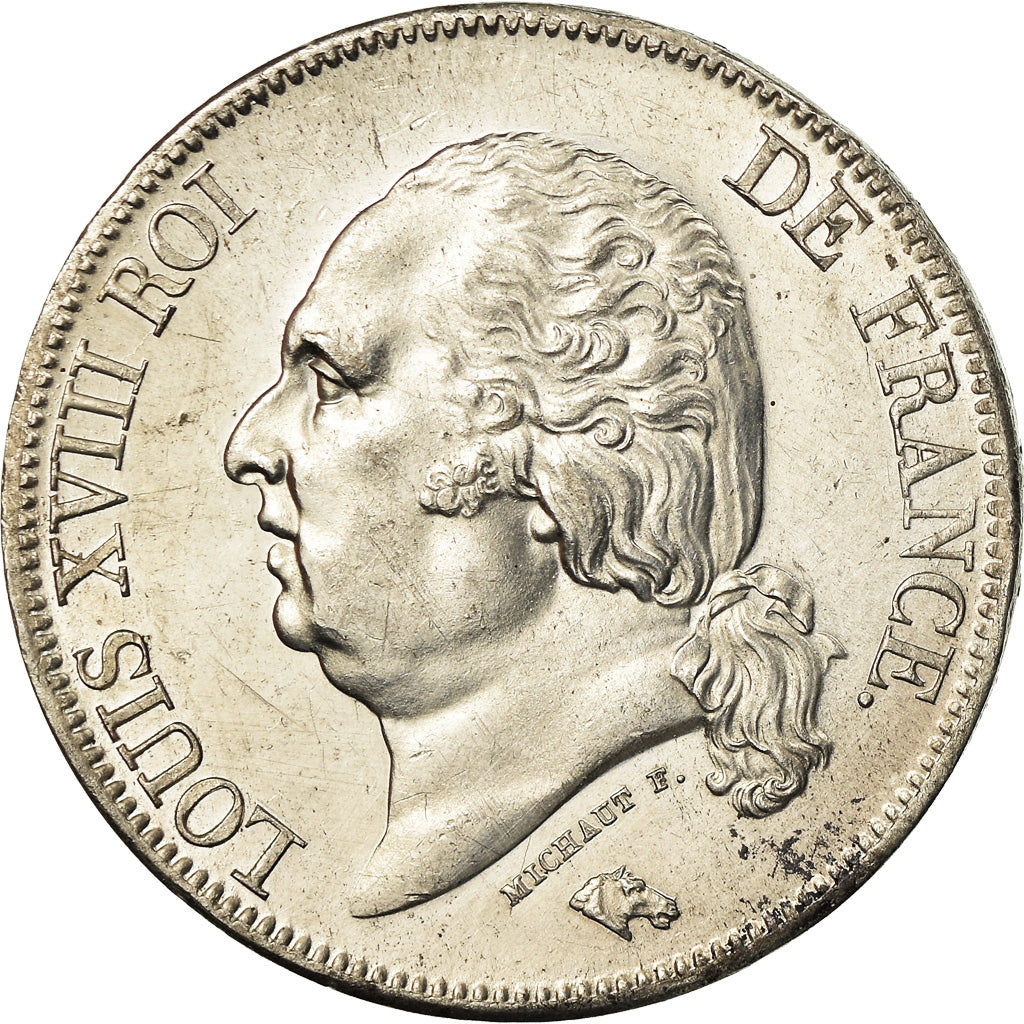Coin, France, Louis XVIII, Louis XVIII, 5 Francs, 1824, Lille, AU(50-53)