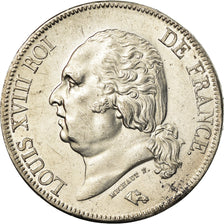 Coin, France, Louis XVIII, Louis XVIII, 5 Francs, 1824, Lille, AU(50-53)
