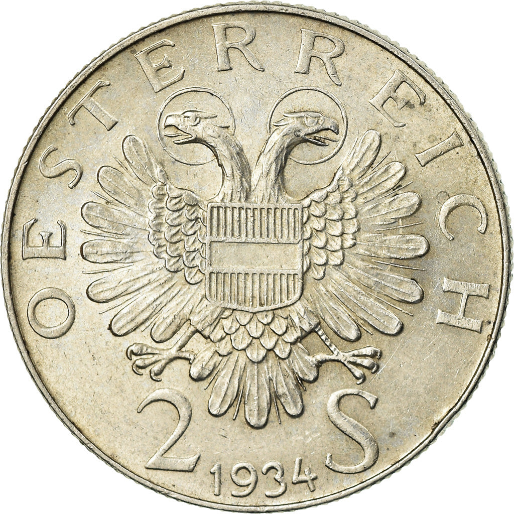 Coin, Austria, 2 Schilling, 1934, AU(55-58), Silver, KM:2852