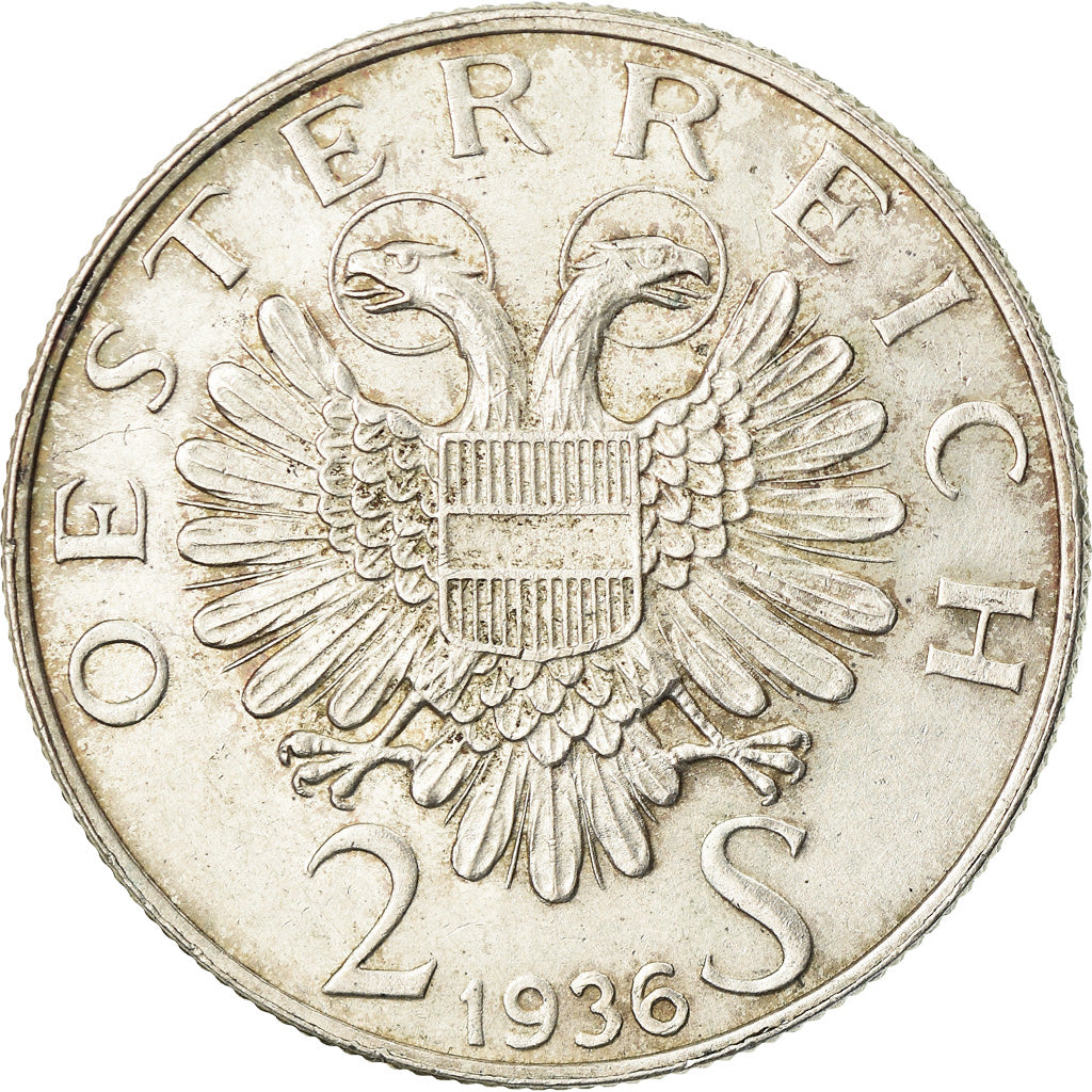Coin, Austria, 2 Schilling, 1936, AU(55-58), Silver, KM:2858