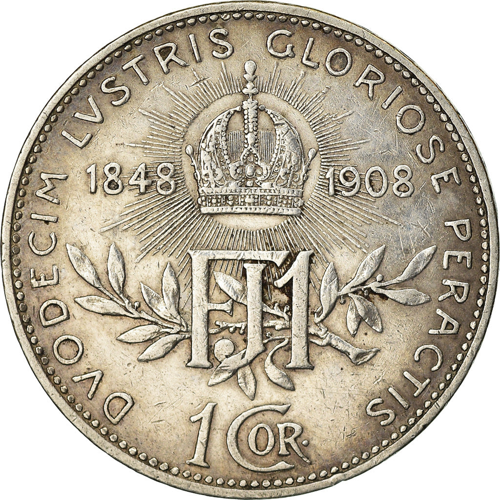 Coin, Austria, Franz Joseph I, Corona, 1908, AU(55-58), Silver, KM:2808