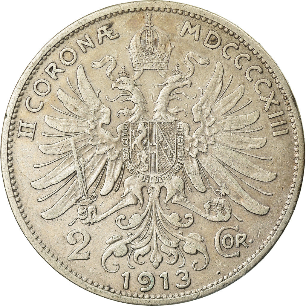 Coin, Austria, Franz Joseph I, 2 Corona, 1913, EF(40-45), Silver, KM:2821