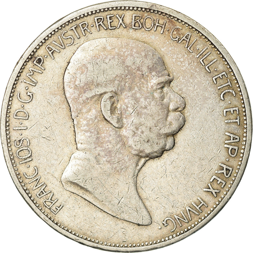 AUSTRIA, 5 Corona, 1908, KM #2809, EF(40-45), Silver, 35, 24.04