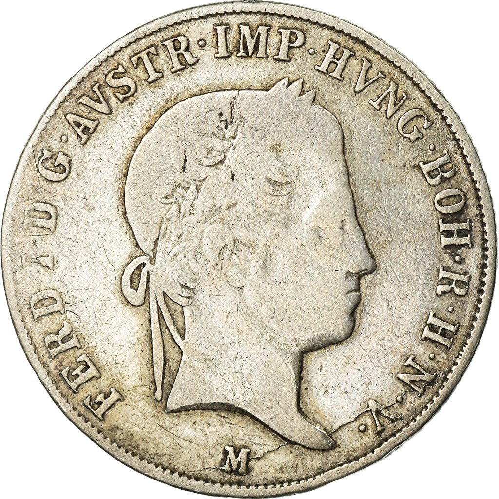 Coin, Austria, Ferdinand I, 20 Kreuzer, 1842, Milan, VF(20-25), Silver, KM:2208