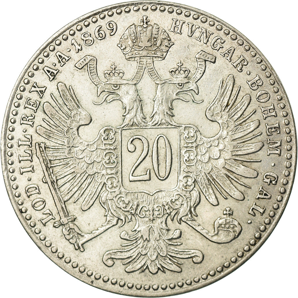 Monnaie, Autriche, Franz Joseph I, 20 Kreuzer, 1869, SPL, Argent, KM:2212