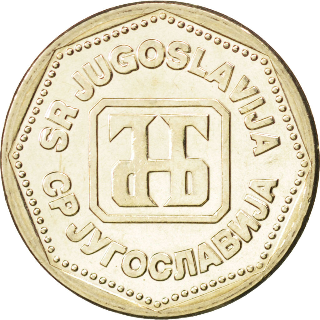 Coin, Yugoslavia, 5 Dinara, 1993, MS(63), Copper-Nickel-Zinc, KM:156