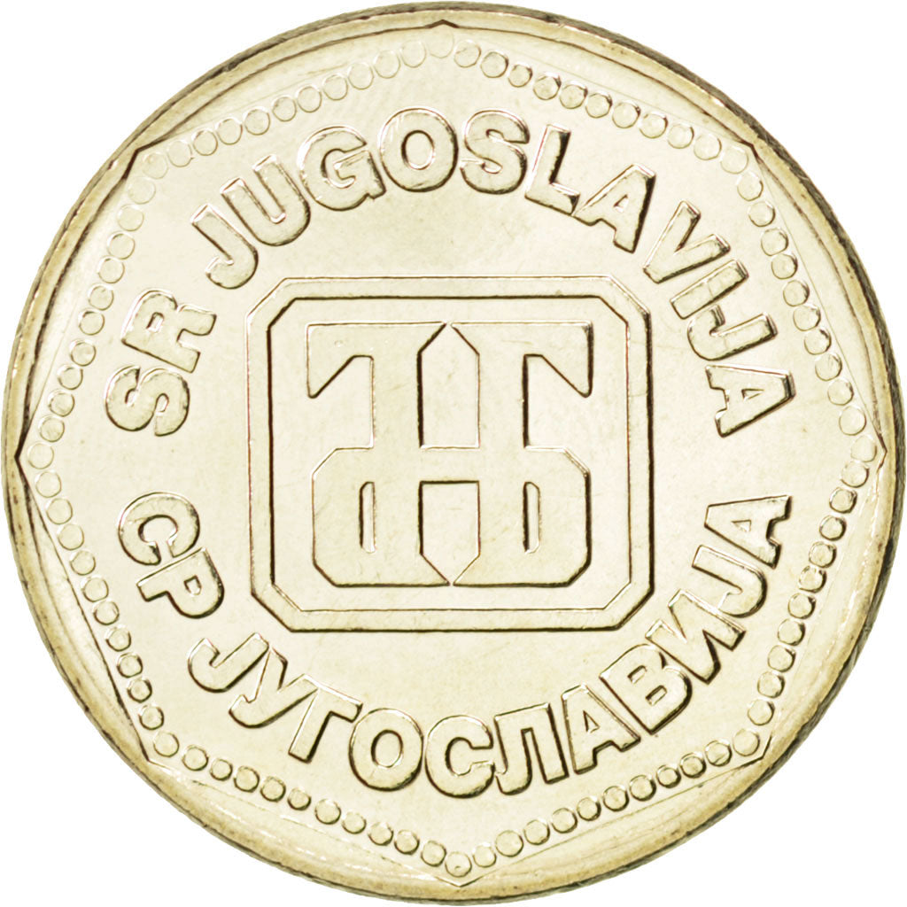 Coin, Yugoslavia, 50 Dinara, 1993, MS(63), Copper-Nickel-Zinc, KM:158