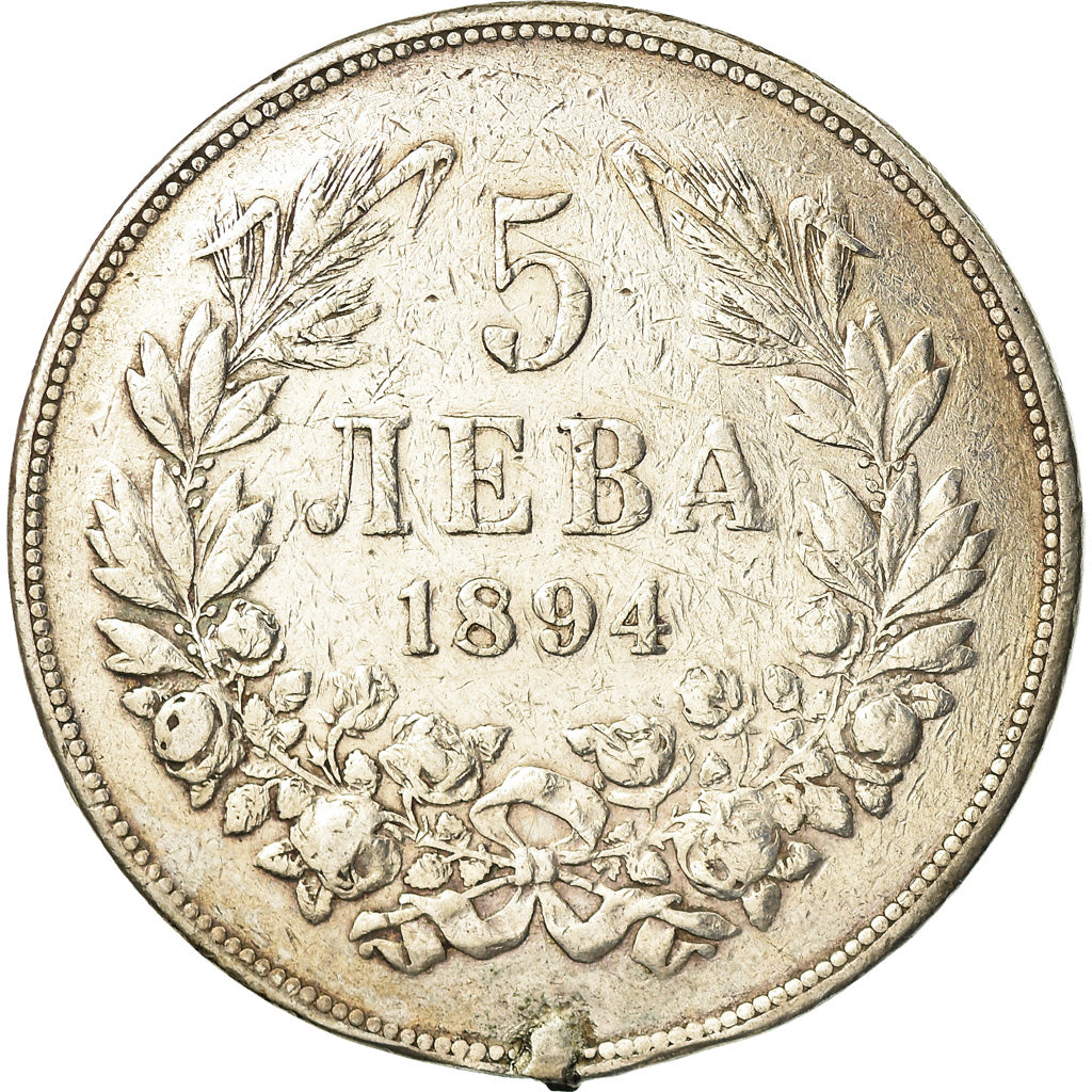 Coin, Bulgaria, Ferdinand I, 5 Leva, 1894, Kormoczbanya, Hungary, VF(20-25)
