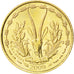 WEST AFRICAN STATES, 5 Francs, 2009, KM #2a, MS(63), Aluminum-Nickel-Bronze,...