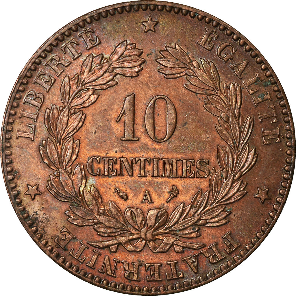 Munten, Frankrijk, Cérès, 10 Centimes, 1897, Paris, PR, Bronze, KM:815.1