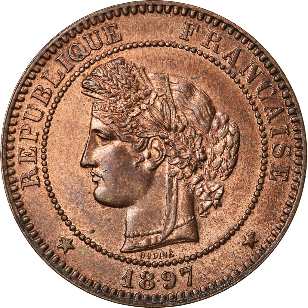 Moneta, Francia, Cérès, 10 Centimes, 1897, Paris, SPL, Bronzo, KM:815.1