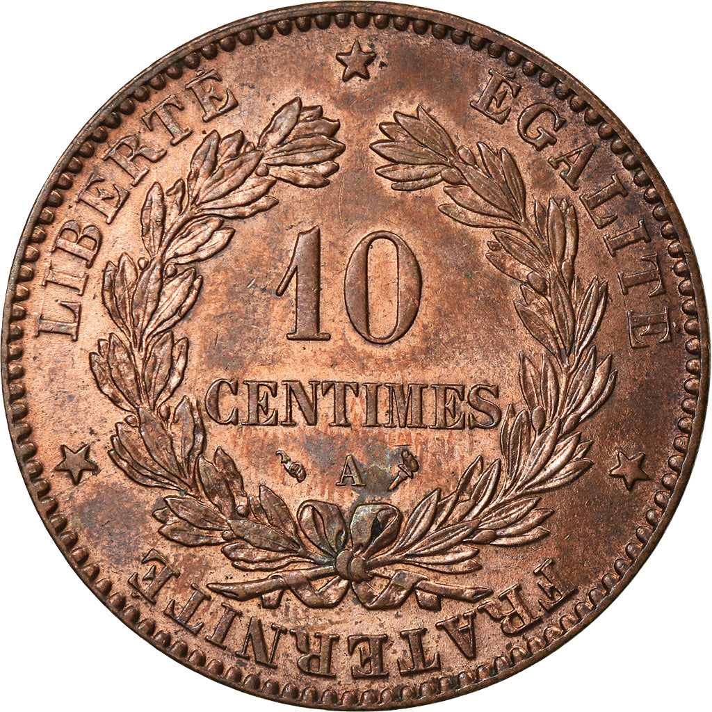 Moneta, Francia, Cérès, 10 Centimes, 1897, Paris, SPL, Bronzo, KM:815.1
