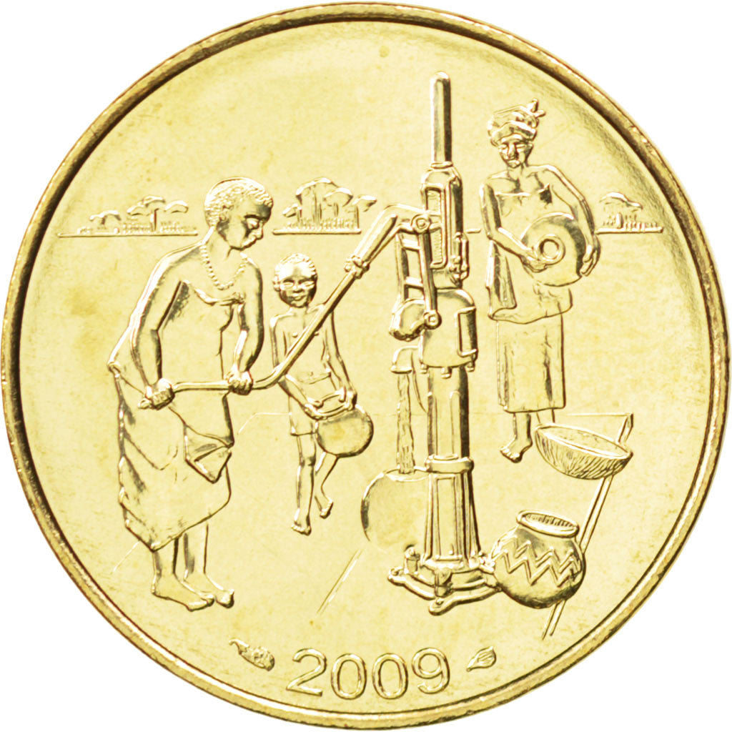 WEST AFRICAN STATES, 10 Francs, 2009, KM #10, MS(63), Aluminum-Bronze, 23.4,...