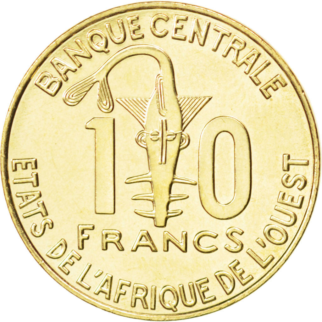 WEST AFRICAN STATES, 10 Francs, 2009, KM #10, MS(63), Aluminum-Bronze, 23.4,...