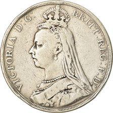 Coin, Great Britain, Victoria, Crown, 1890, VF(20-25), Silver, KM:765