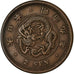 Moneta, Giappone, Mutsuhito, 2 Sen, 1876, BB+, Bronzo, KM:18.1