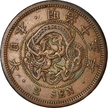 Coin, Japan, Mutsuhito, 2 Sen, 1882, EF(40-45), Bronze, KM:18.2