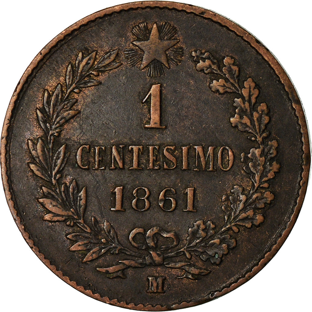 Monnaie, Italie, Vittorio Emanuele II, Centesimo, 1861, Milan, TTB+, Cuivre