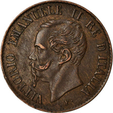 Moeda, Itália, Vittorio Emanuele II, Centesimo, 1861, Milan, AU(55-58), Cobre