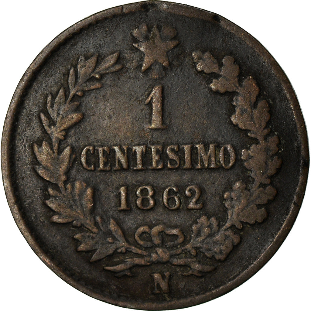 Coin, Italy, Vittorio Emanuele II, Centesimo, 1862, Naples, VF(30-35), Copper