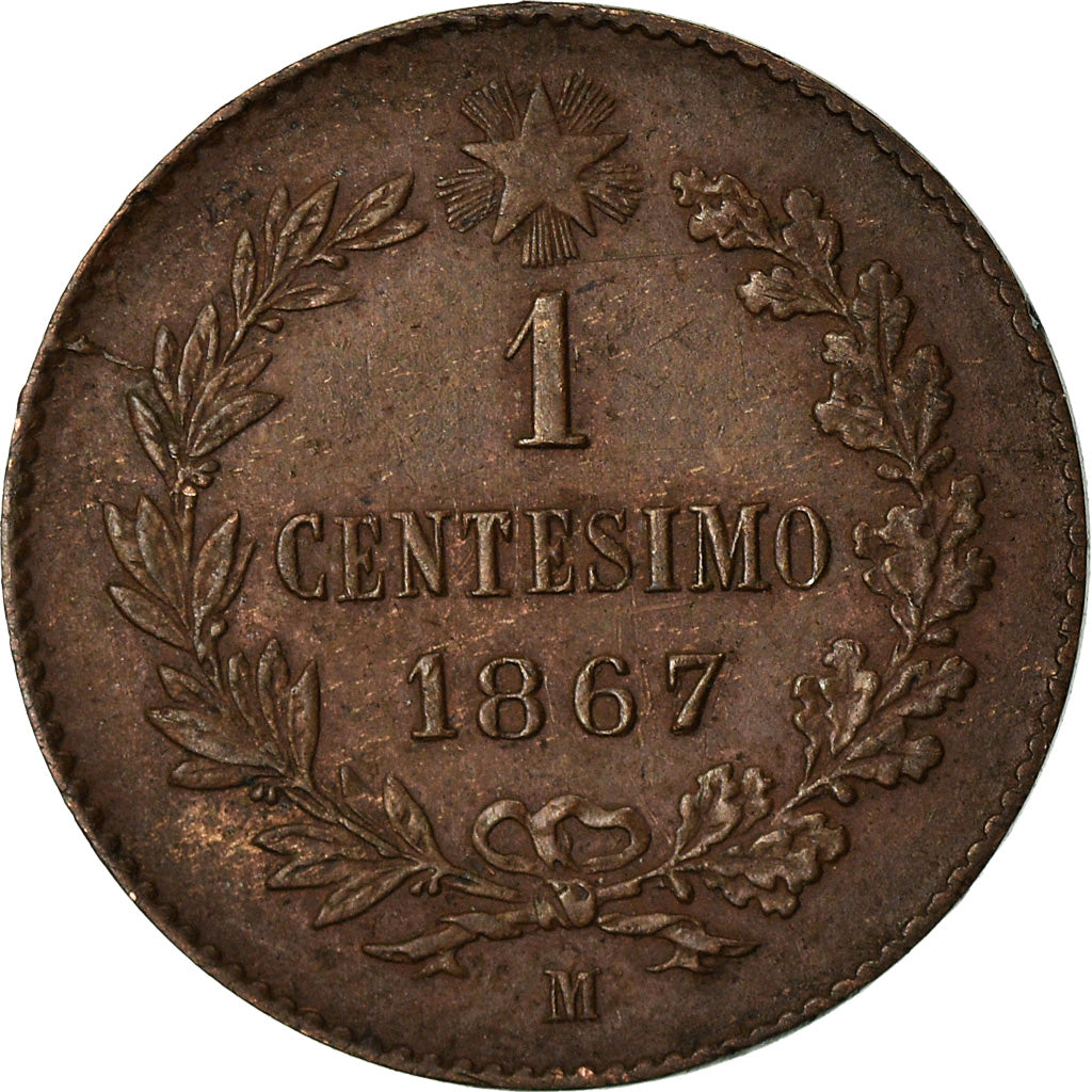 Munten, Italië, Vittorio Emanuele II, Centesimo, 1867, Milan, PR+, Koper