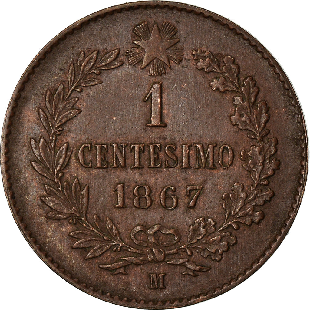 Munten, Italië, Vittorio Emanuele II, Centesimo, 1867, Milan, PR+, Koper