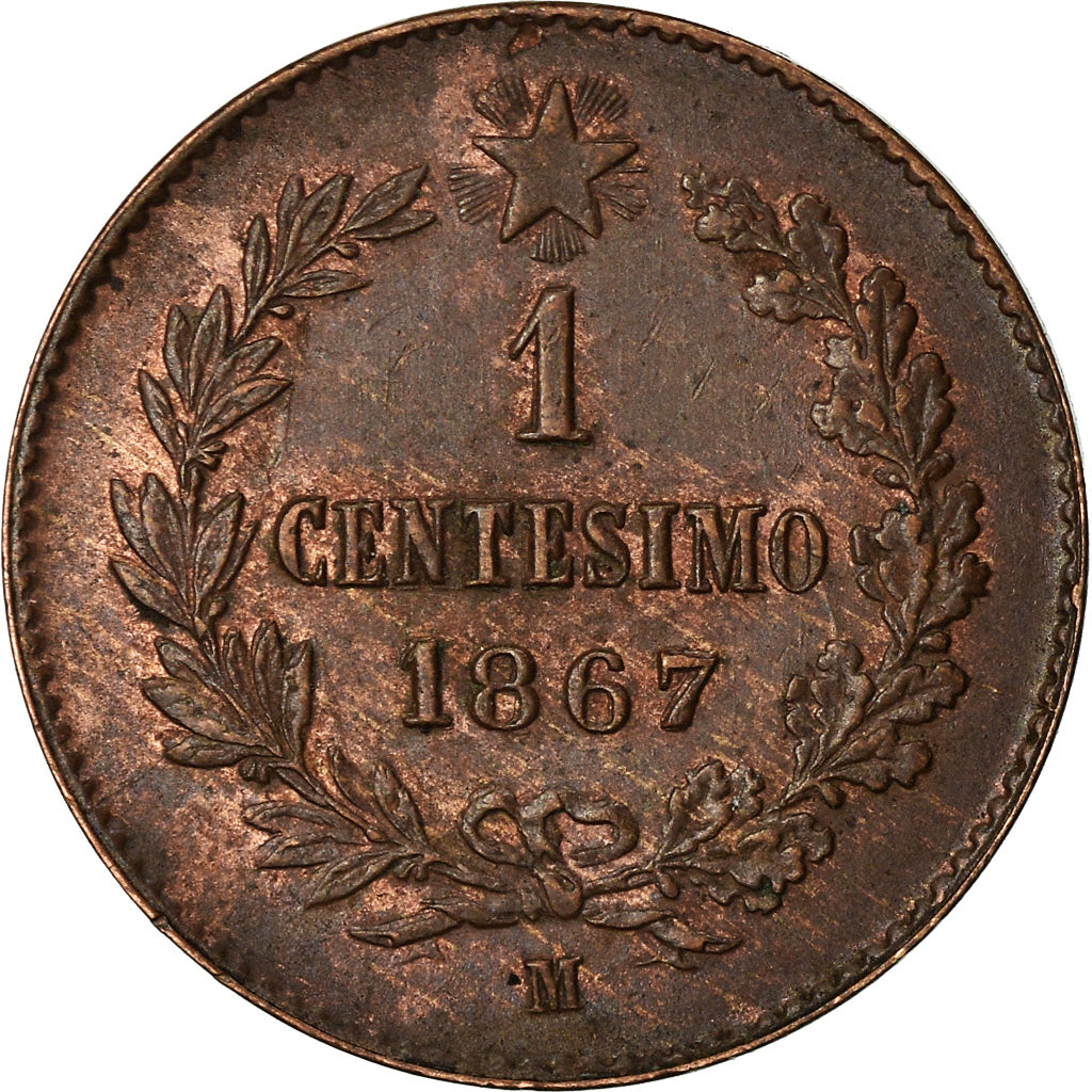 Munten, Italië, Vittorio Emanuele II, Centesimo, 1867, Milan, PR+, Koper