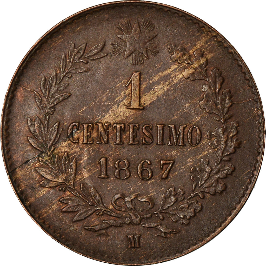 Munten, Italië, Vittorio Emanuele II, Centesimo, 1867, Milan, PR+, Koper