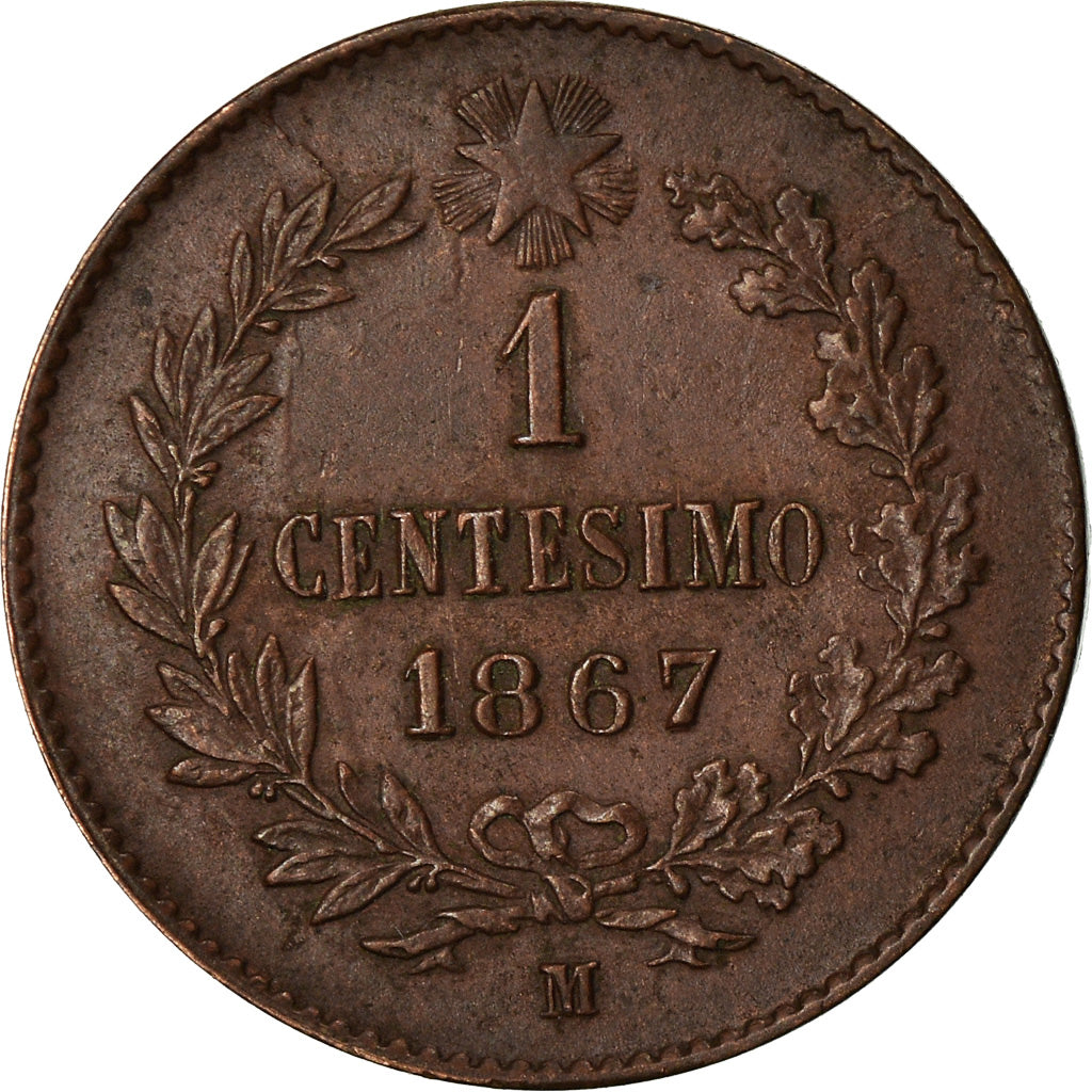 Munten, Italië, Vittorio Emanuele II, Centesimo, 1867, Milan, PR+, Koper