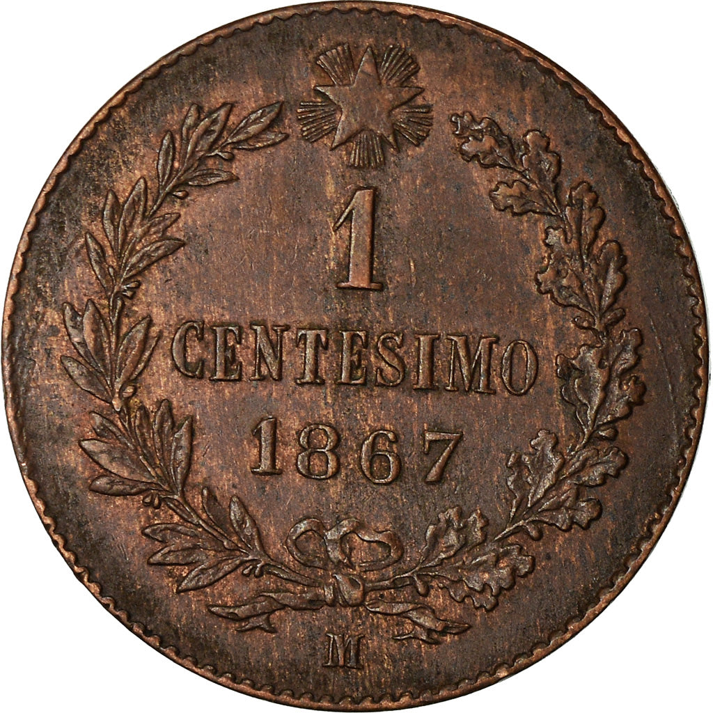 Munten, Italië, Vittorio Emanuele II, Centesimo, 1867, Milan, PR+, Koper