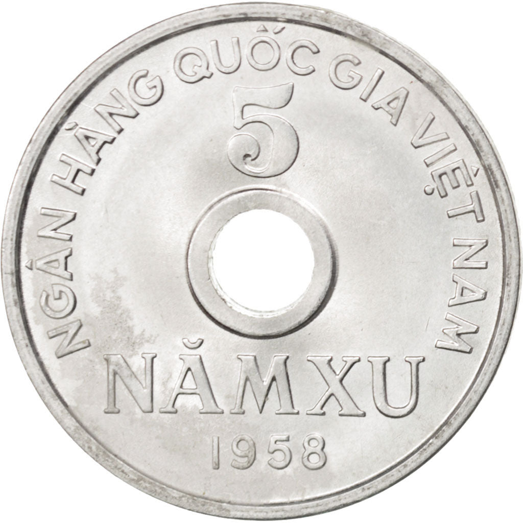 VIET NAM, 5 Xu, 1958, KM #7, MS(60-62), Aluminum, 1.53