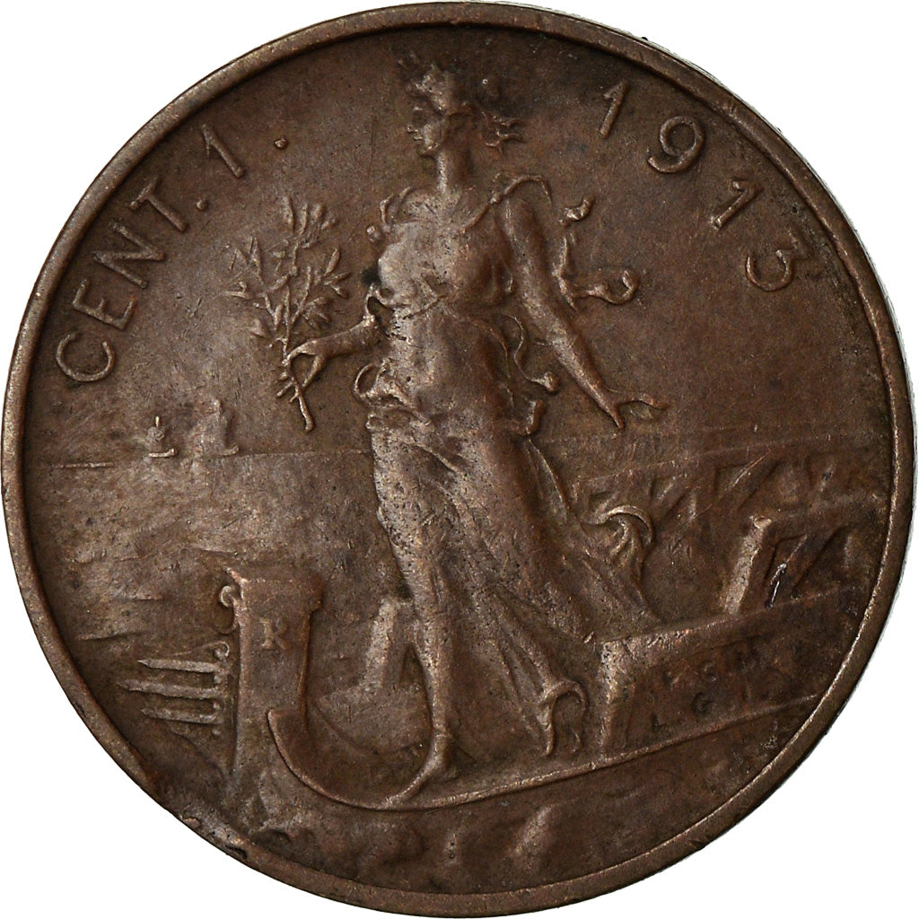 Coin, Italy, Vittorio Emanuele III, Centesimo, 1913, Rome, EF(40-45), Bronze