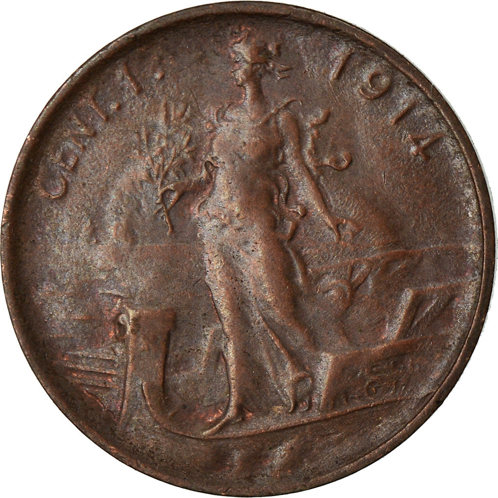 Monnaie, Italie, Vittorio Emanuele III, Centesimo, 1914, Rome, TTB+, Bronze
