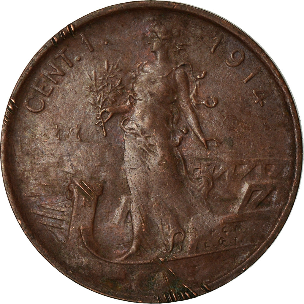 Monnaie, Italie, Vittorio Emanuele III, Centesimo, 1914, Rome, TTB+, Bronze