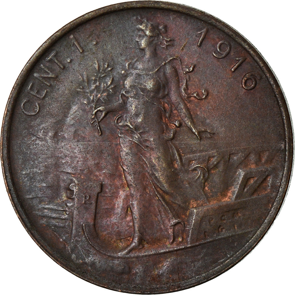 Münze, Italien, Vittorio Emanuele III, Centesimo, 1916, Rome, VZ, Bronze, KM:40