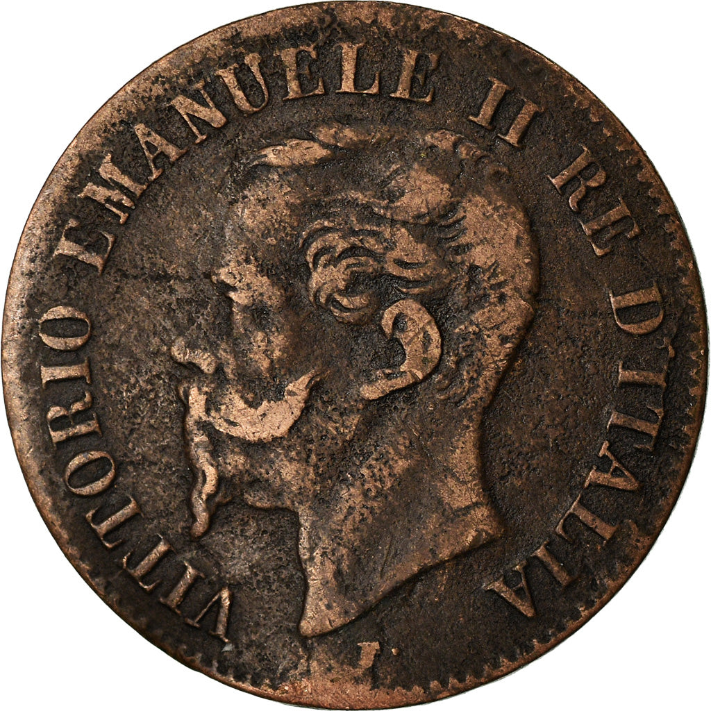 Coin, Italy, Vittorio Emanuele II, 2 Centesimi, 1862, Naples, VF(30-35), Copper