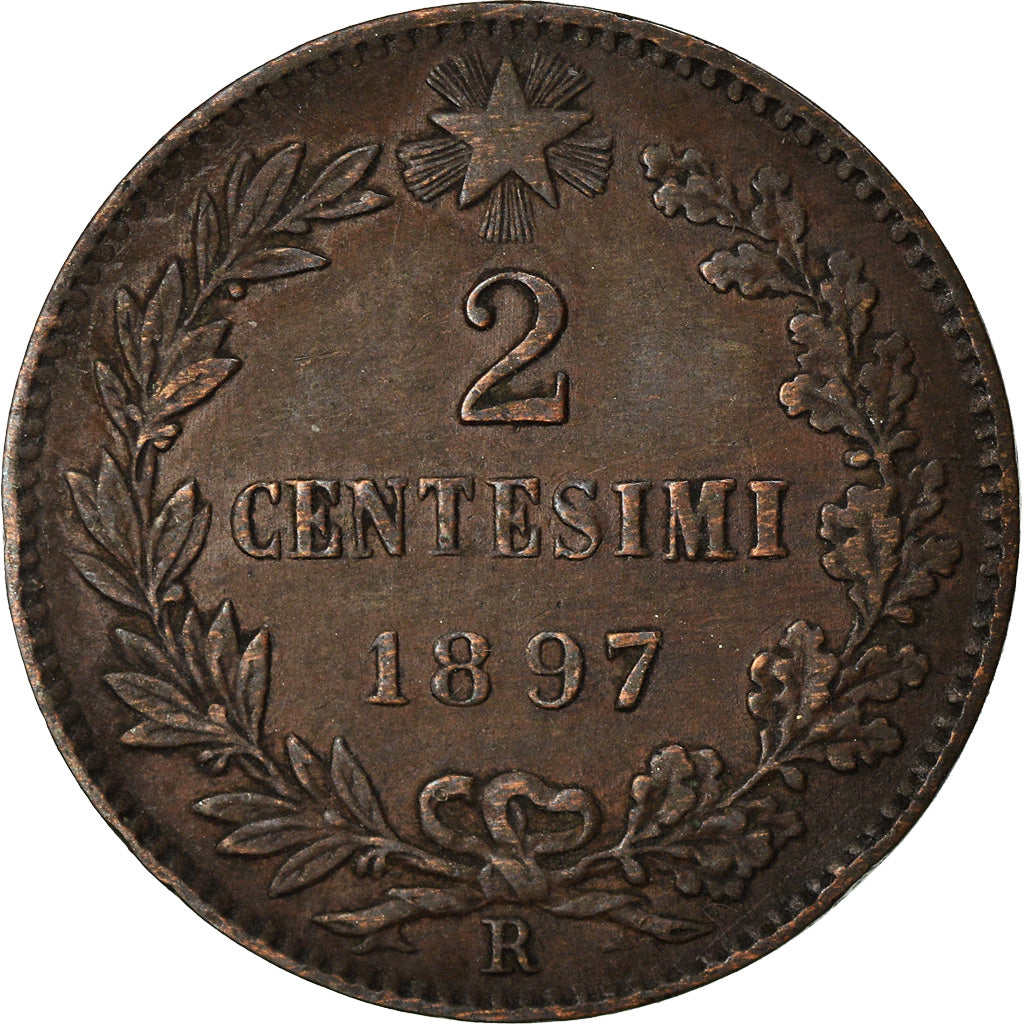 Munten, Italië, Umberto I, 2 Centesimi, 1897, Rome, ZF+, Koper, KM:30