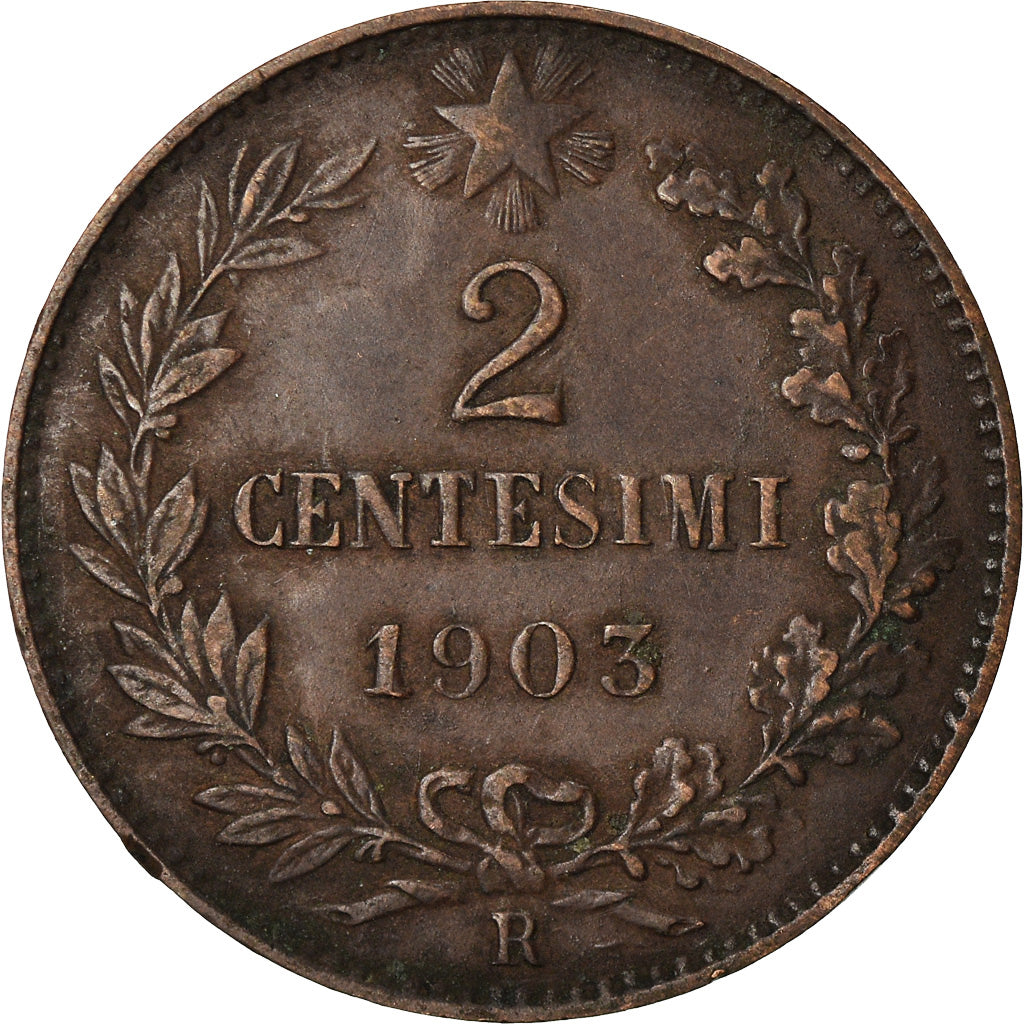 Moneta, Italia, Vittorio Emanuele III, 2 Centesimi, 1903, Rome, BB+, Bronzo