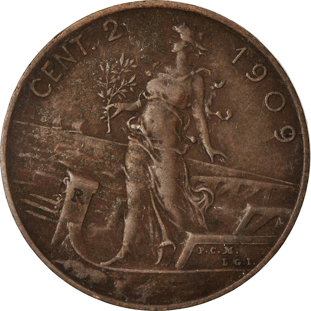 Monnaie, Italie, Vittorio Emanuele III, 2 Centesimi, 1909, Rome, TTB, Bronze