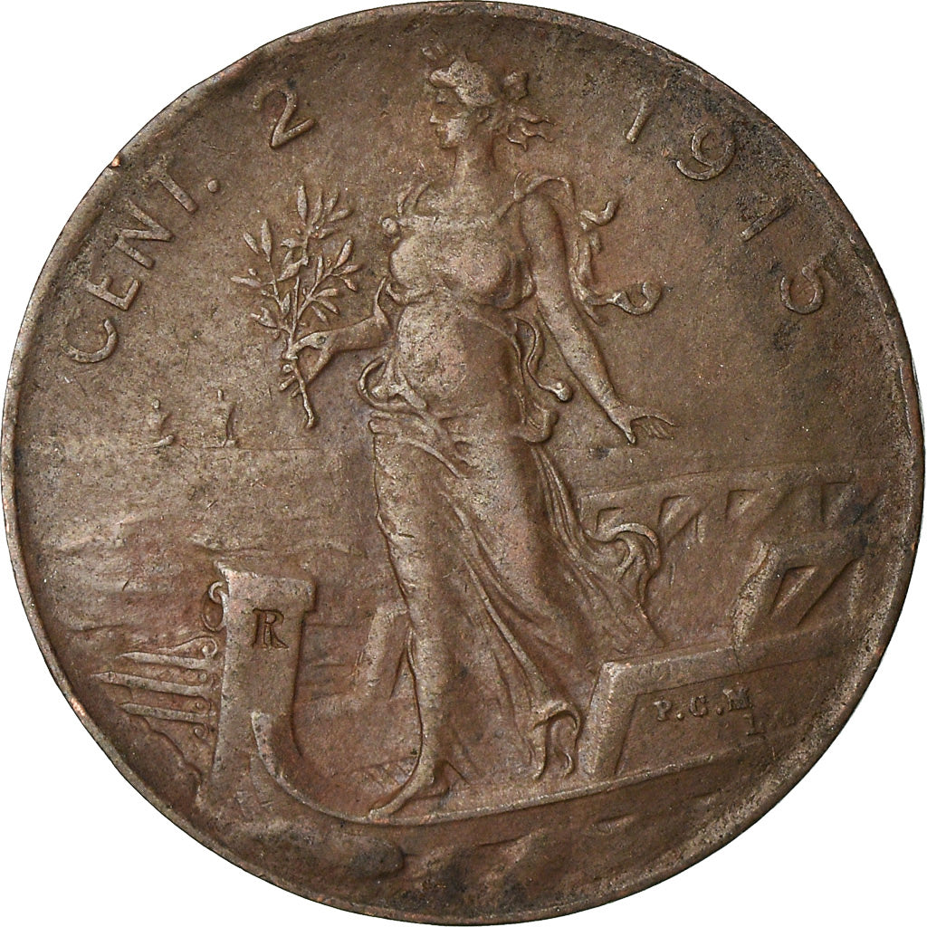 Monnaie, Italie, Vittorio Emanuele III, 2 Centesimi, 1915, Rome, TTB, Bronze