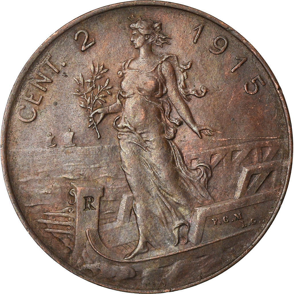 Coin, Italy, Vittorio Emanuele III, 2 Centesimi, 1915, Rome, AU(50-53), Bronze